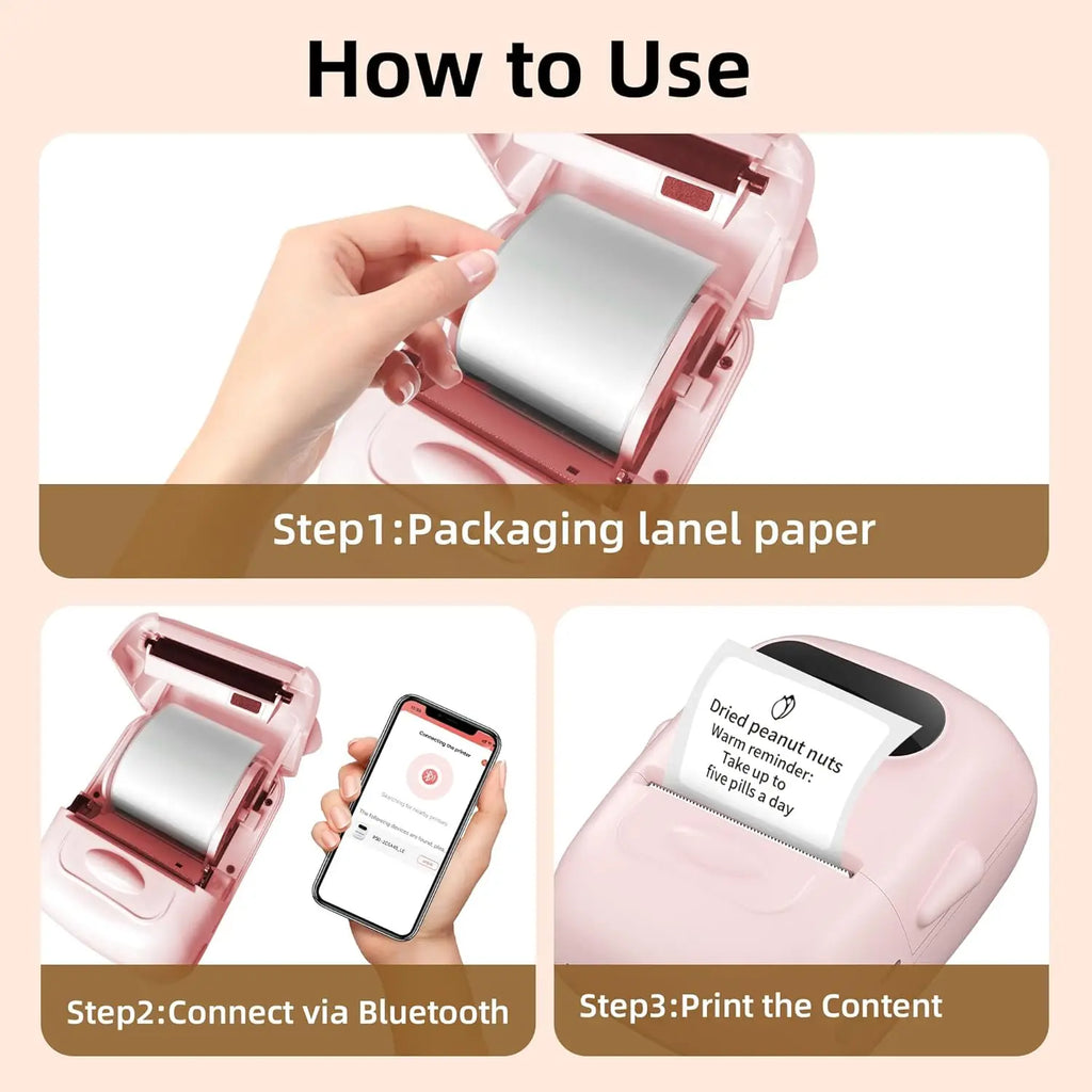 Marklife P50 Adhesive Sticker Printer Handheld Bluetooth Thermal Printer Label Maker Machine Inkless For IOS Android Phone
